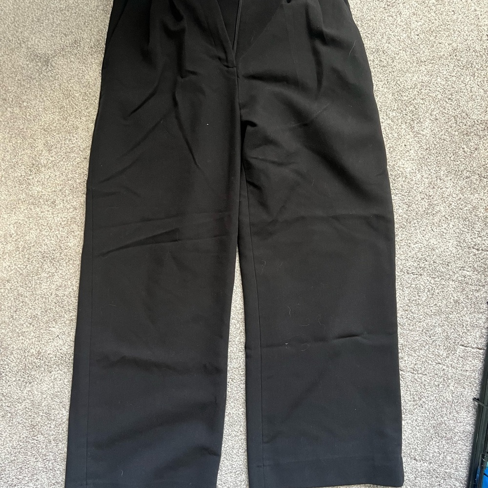 Abercrombie & Fitch Black Wide-Leg Trousers